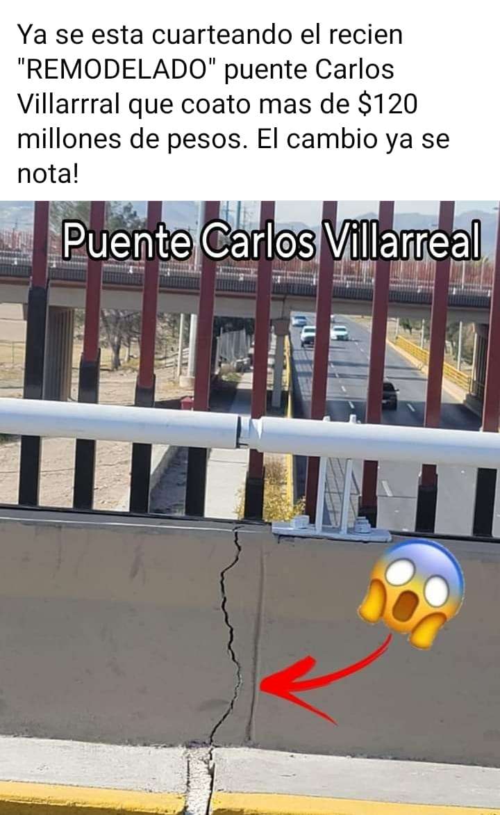 Denuncian usuarios fisuras en Puente Carlos Villarreal La Opción de