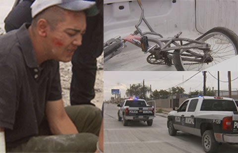 Policías arrollan a ciclista en Ciudad Juárez y lo detienen por daños a la patrulla