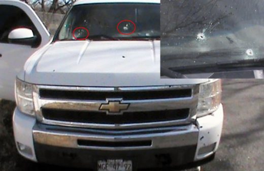 Rafaguean en Camargo camioneta con armas de grueso calibre