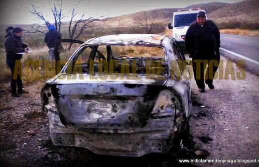 Hallan un vehículo quemado en la carretera Aldama-Ojinaga