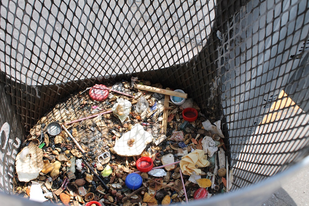 Interior de un cepo con base de basura