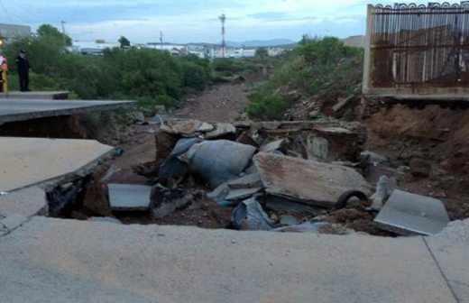 Segunda tromba en Nogales causa daños en infraestructura urbana