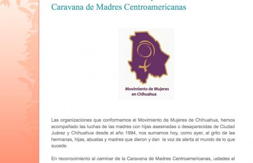 Se suma Movimiento Mujeres Chihuahua a lucha de Caravana Madres Centroamericanas