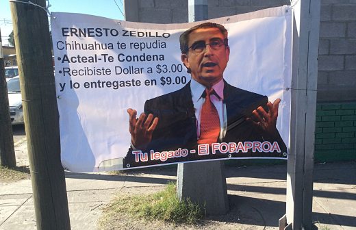Ernesto Zedillo, Chihuahua te repudia: colocan manta tras visita de ex presidente  