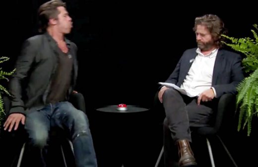 Video: escupe Brad Pitt chicle a Zach Galifianakis