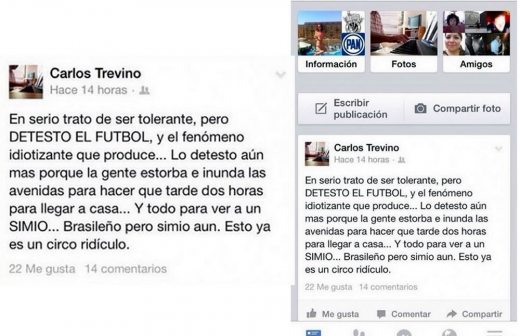 Panista de Querétaro llama simio a Ronaldinho en Facebook