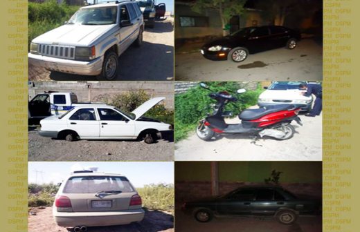 Recupera la policía municipal 6 vehículos con reporte de robo