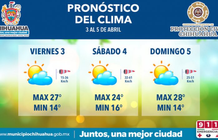 Prevén fuertes vientos para este fin de semana