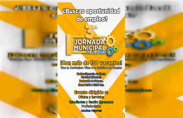 Realizan tercera jornada municipal de empleo