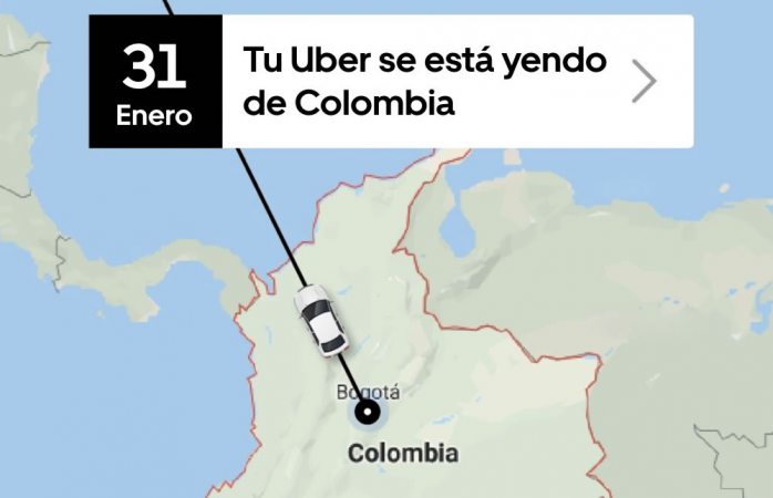 Uber pierde juicio contra taxistas y dejará de dar servicio en Colombia