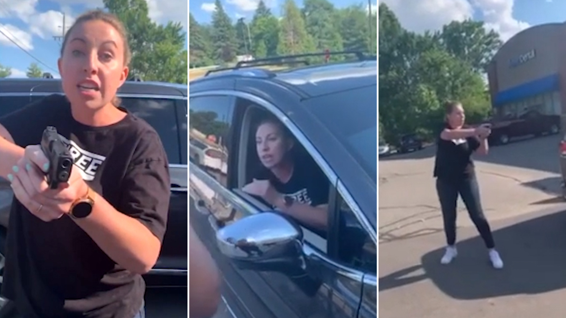 La mujer sacó el arma en plena discusión en un estacionamiento