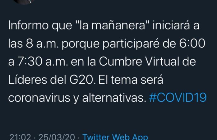 Anuncia amlo que mañanera empezará a las 8 horas