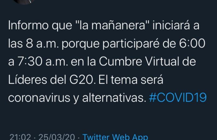 Anuncia amlo que mañanera empezará a las 8 horas