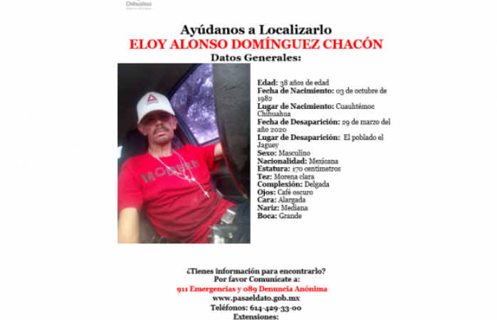 Desaparece aldamense en El Jaguey
