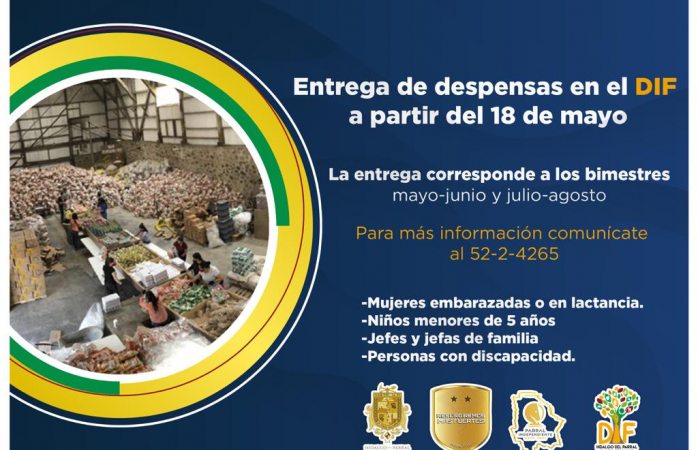 Entregarán despensas en dif municipal el próximo lunes