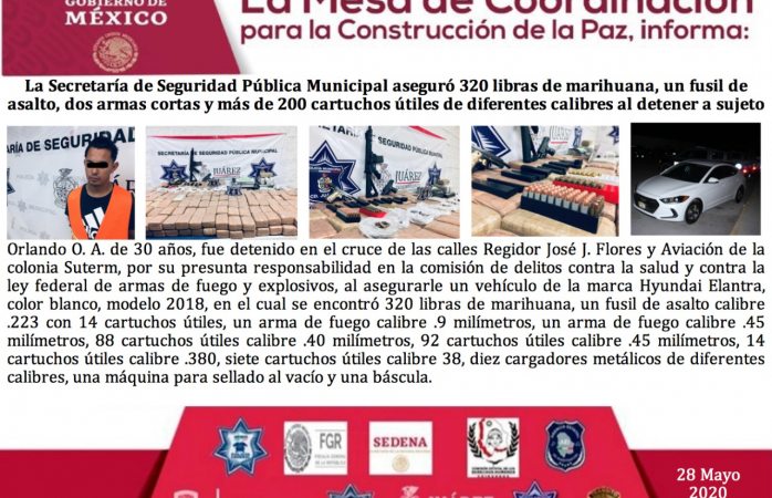 Aseguran policías municipales drogas y armamento