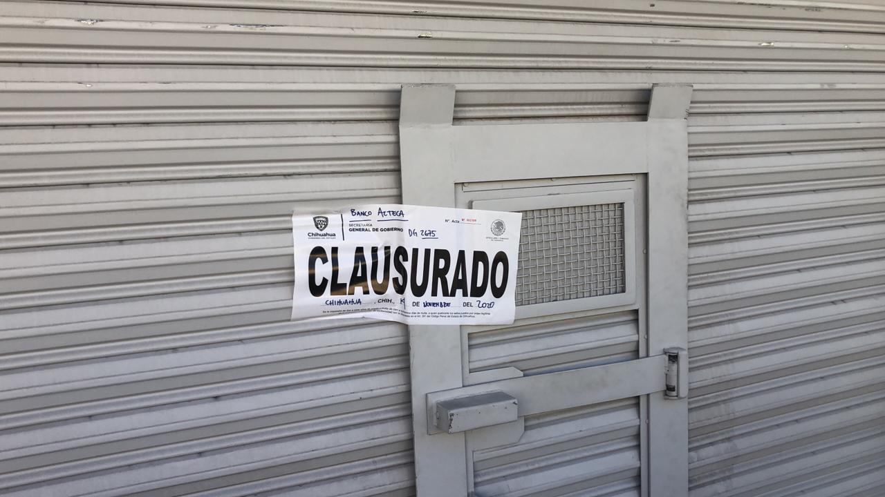 Se procedió a la clausura de la sucursal