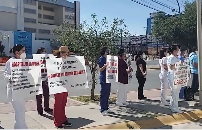 Protestan por falta de insumos en hospital de la mujer