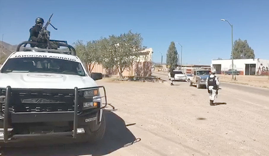 Efectivos de la GN recorren calles de Aldama