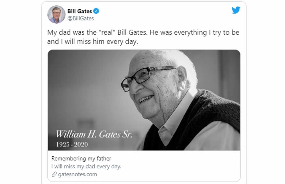 Gates le dedicó unas palabras en un blog personal