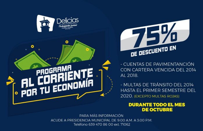 75% de descuento en multas de tránsito y pavimentación