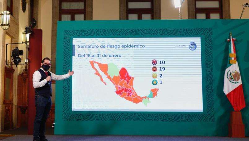 Pasan 7 estados a rojo a partir del lunes; chihuahua y chiapas en amarillo