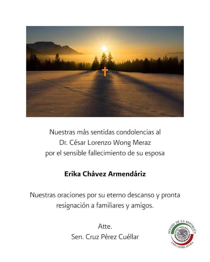 Externan condolencias por fallecimiento de cónyuge de magistrado
