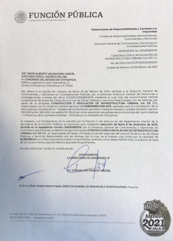 Multarán a constructora por fallas en tramo delicias a chihuahua