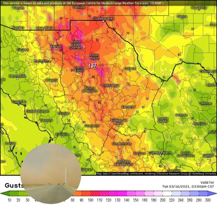 Entrará el martes frente frío 43 acompañado de vientos de hasta 82 km/h