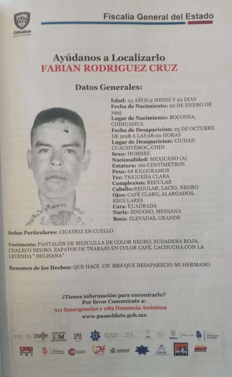 Buscan a fabián rodríguez cruz