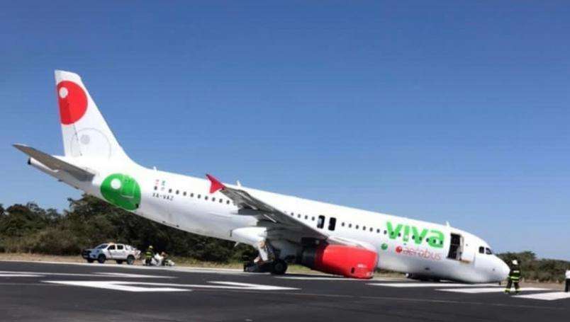 Avión de viva aerobús sufre accidente al intentar despegar 