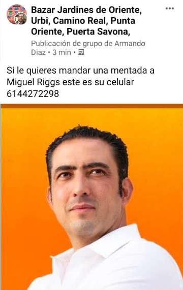 Circula en redes número de riggs para enviarle una mentada