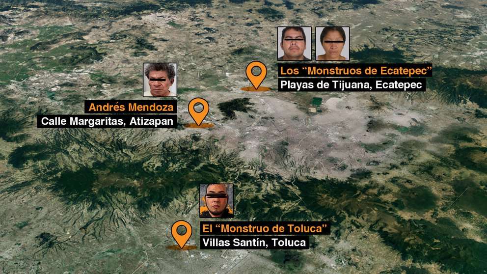 Aterrador mapa de los asesinos seriales en edomex