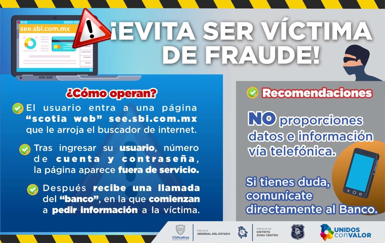 Previene fiscalía a usuarios de banca digital