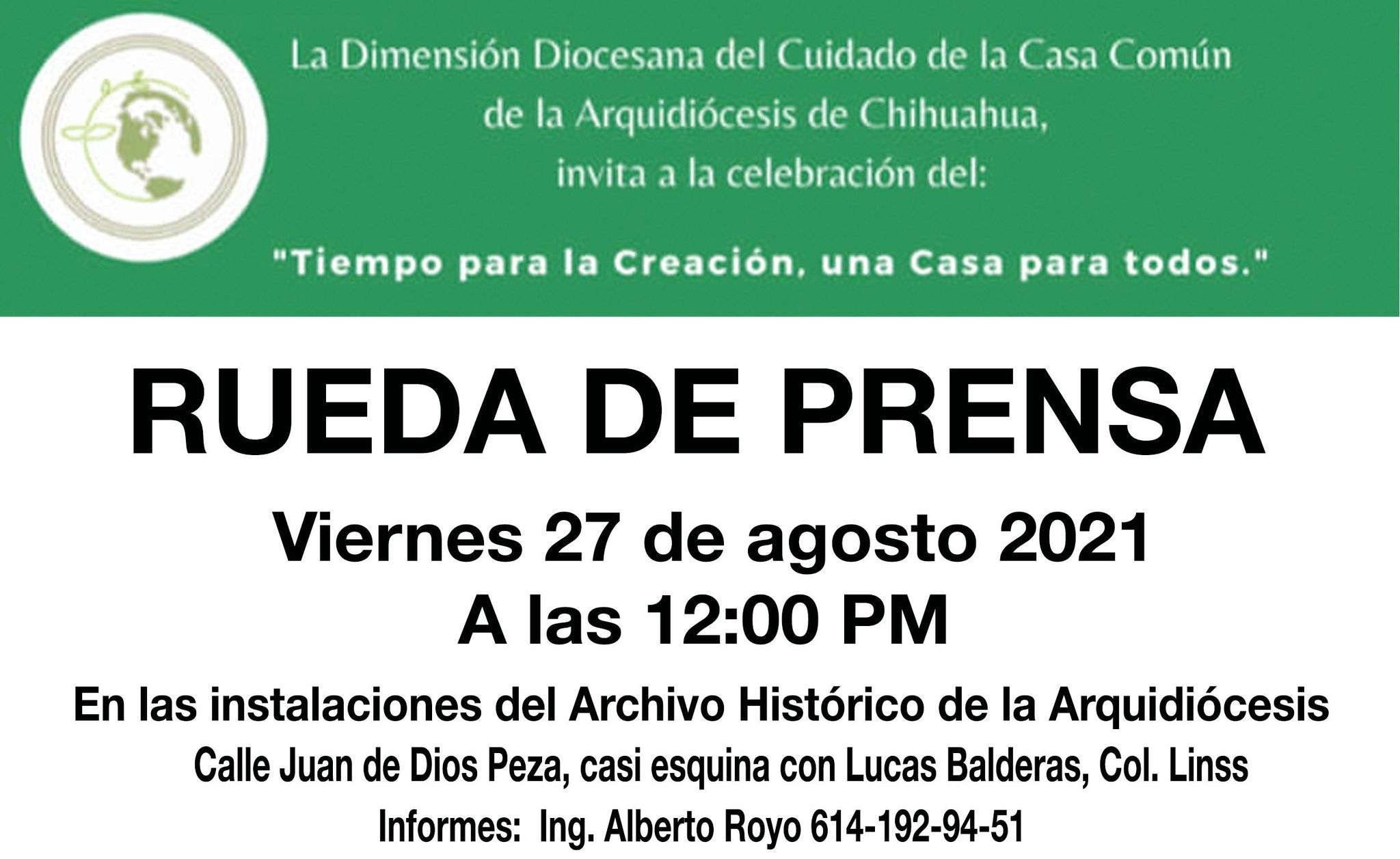 Invita arquidiócesis de chihuahua a rueda de prensa