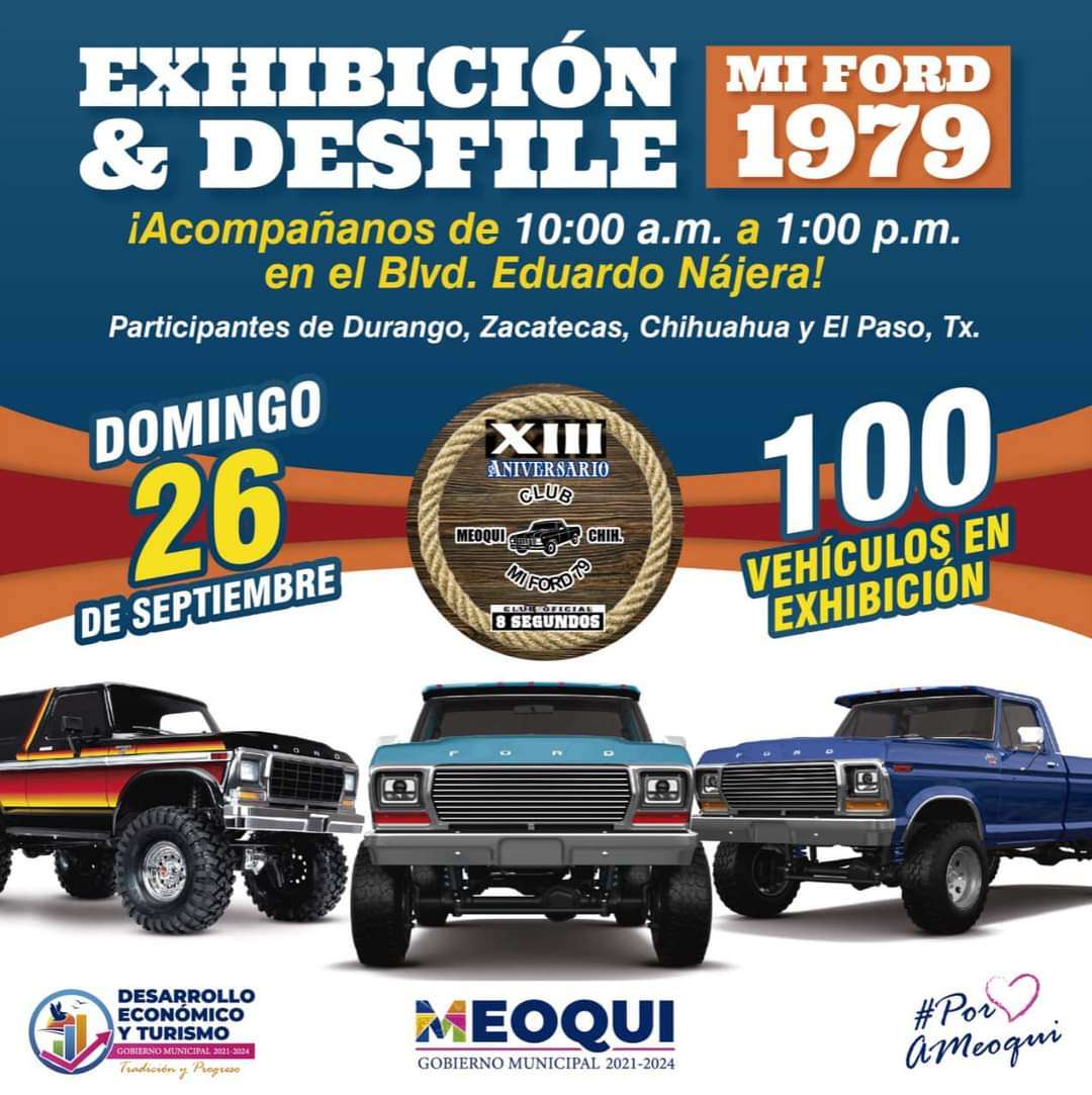 Meoqui será sede este domingo de exhibición de más de 100 camionetas ford 79
