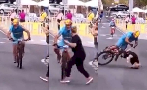 Ciclista terminó hospitalizado tras atropellar a una mujer que se le ...