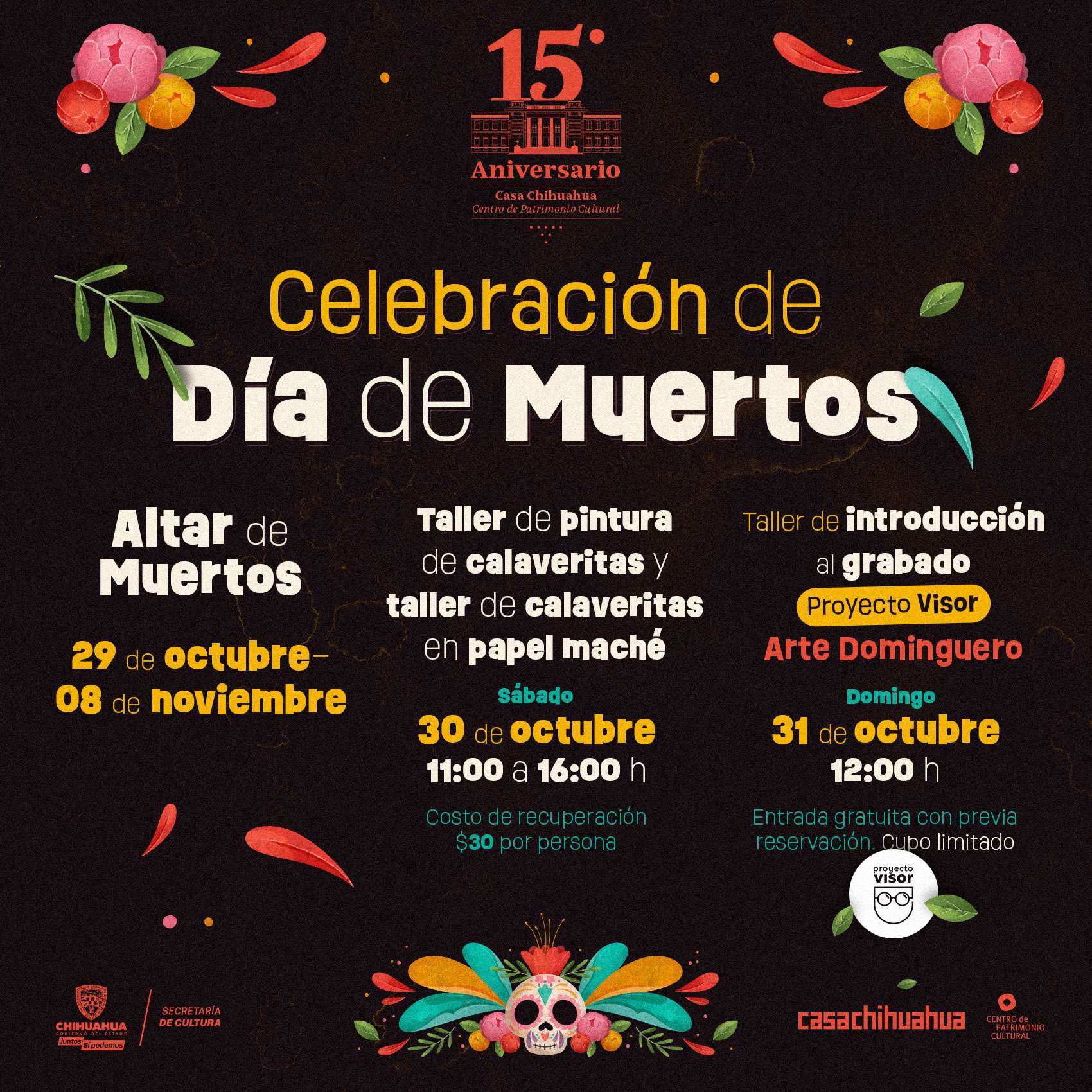 Celebrarán día de muertos con altar y catrina monumental