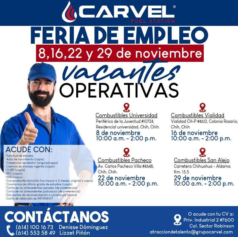 Realizará grupo carvel feria de empleo
