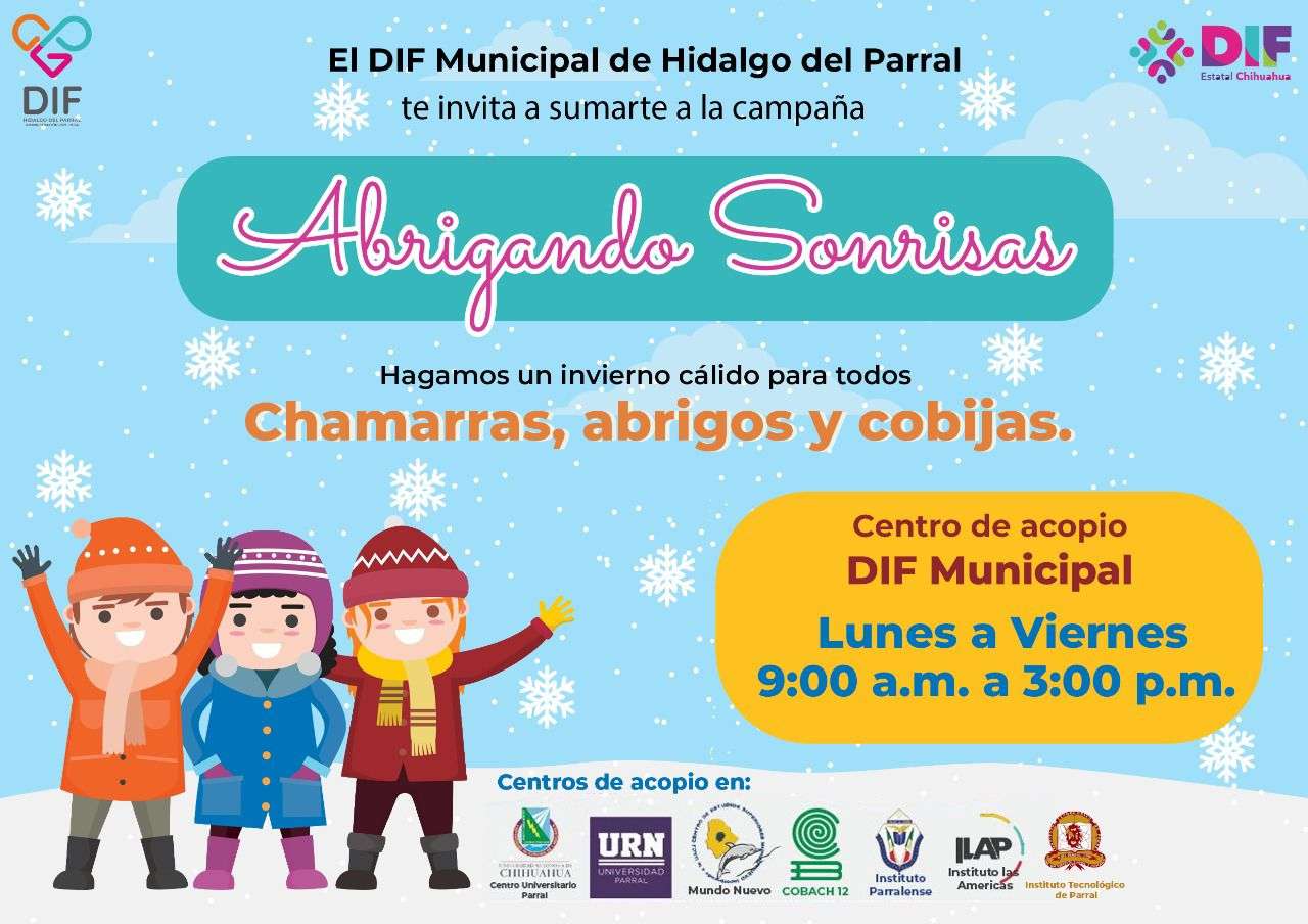 Invita municipio de parral a participar en programa abrigando sonrisas