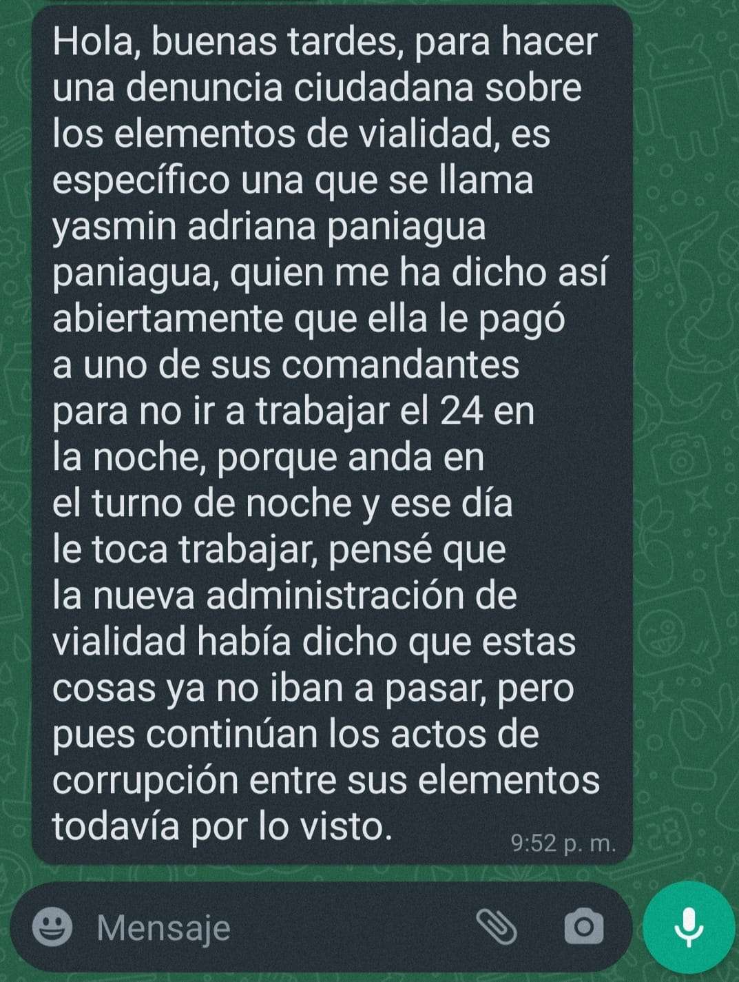 Reportan actos de corrupción en filas de dirección de vialidad