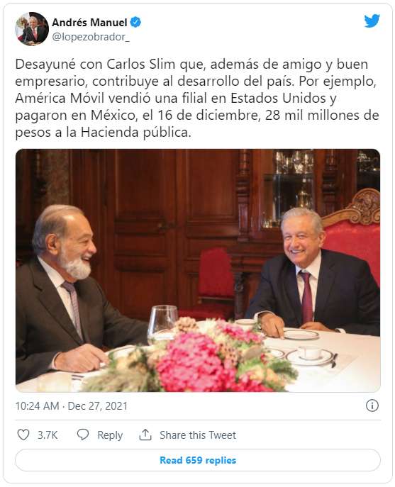 Desayuna amlo con slim en palacio nacional | La Opción de Chihuahua