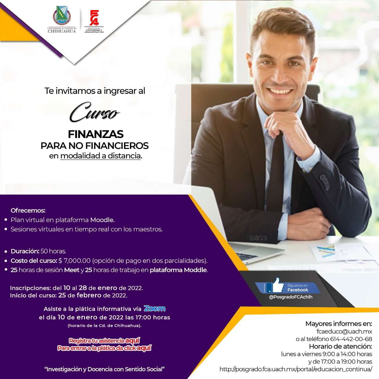 Invita fca-uach a curso de finanzas para no financieros