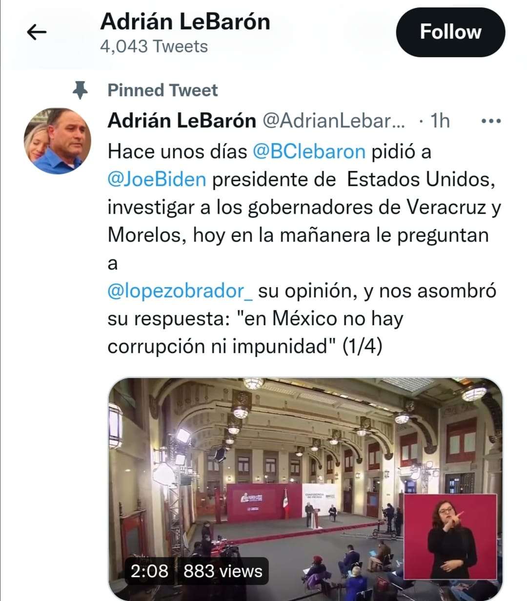 El presidente no ve lo que pasa afuera de palacio nacional: adrián lebarón