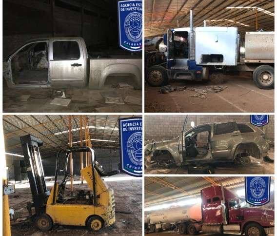 Localizan en bodega de namiquipa varios vehículos robados; entre ellos trailers y maquinaria