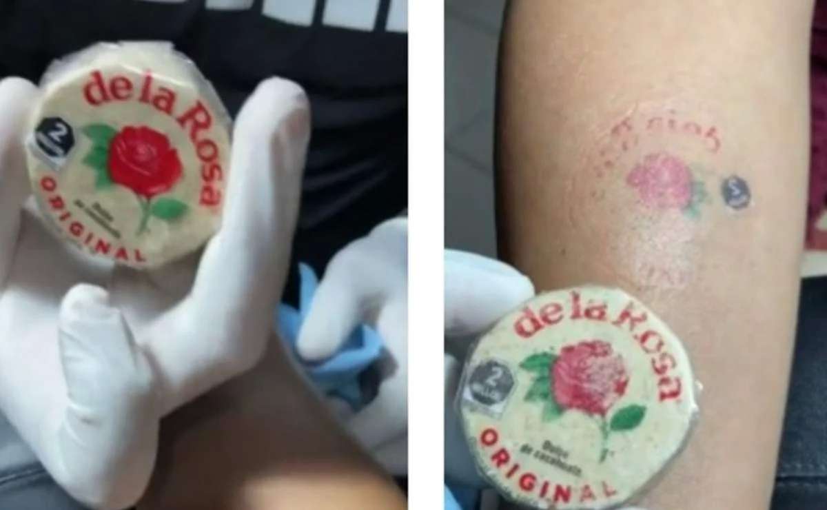 Tatuaje escondido en la envoltura del mazapán se vuelve viral