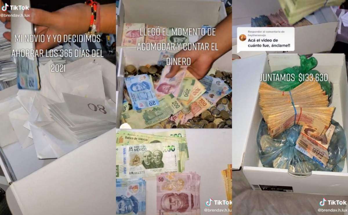 Pareja ahorra durante un año y junta más de 133 mil pesos; video se vuelve viral