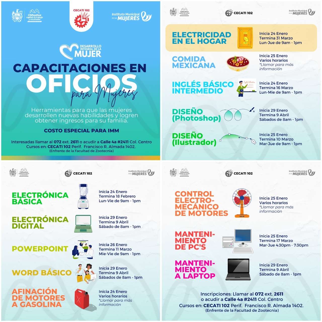 Ofrece imm cursos y capacitaciones para mujeres