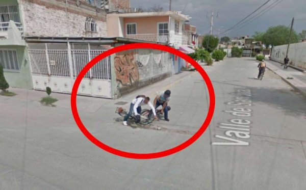 Captan choque de dos hombres en bicicleta tras búsqueda en google maps