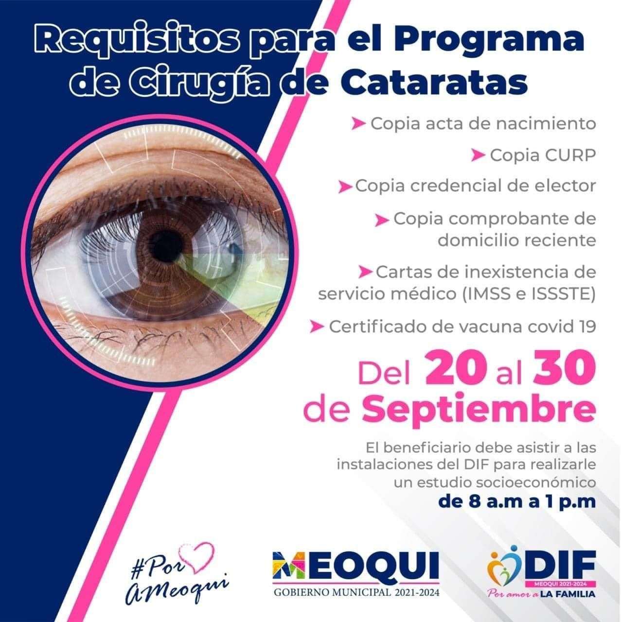 Lanza dif de meoqui 2da convocatoria para cirugía gratuita de cataratas